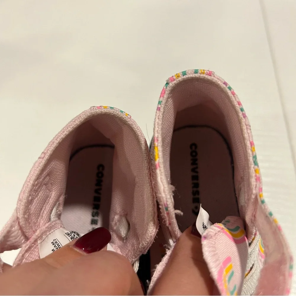 Converse Chuck Taylor All Star Easy-On Sneaker Pink Rainbows Baby Size 5